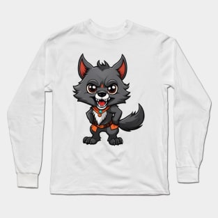 Cute little angry warewolf Long Sleeve T-Shirt